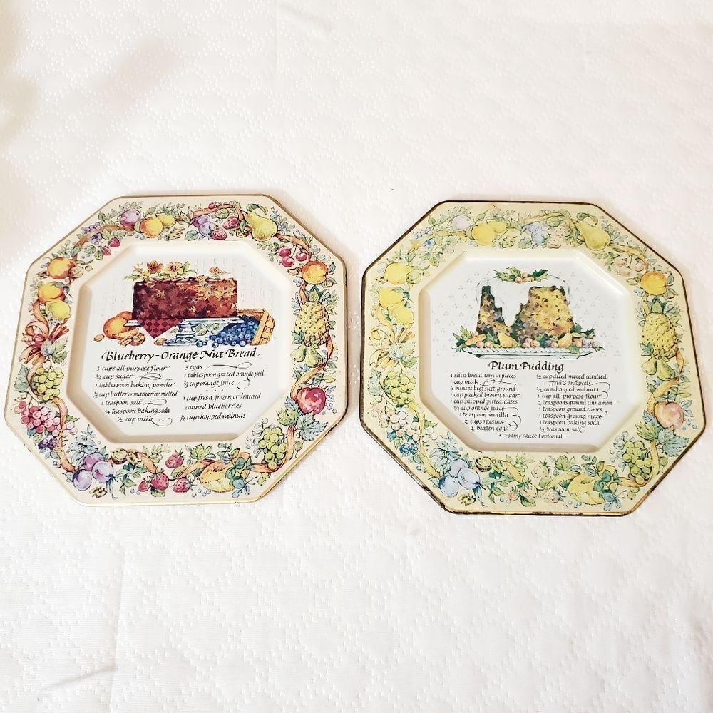 Avon VTG Recipes Tin Platters